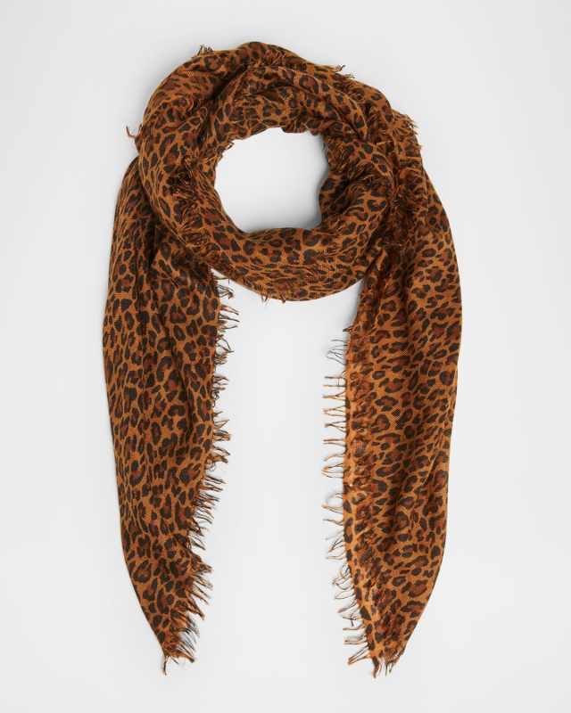 Madicia Leopard-Print Cashmere and Wool Scarf